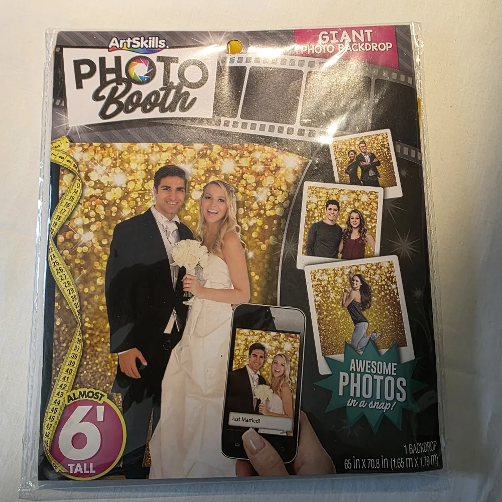 Giant Photo Booth Backdrop Gold Sparkles NEW